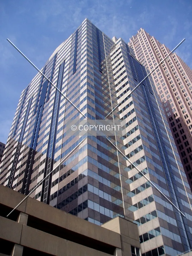 Looking up from the southwest on Arch Street