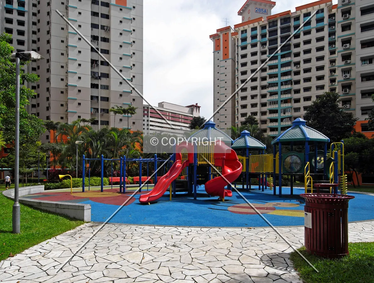The playground as seen from the southwest