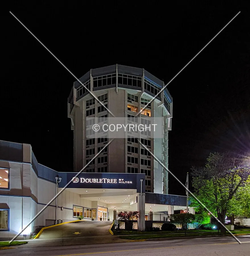 Southeast view at night; April 15, 2020
