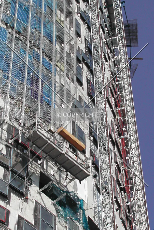A cabin working on the facade