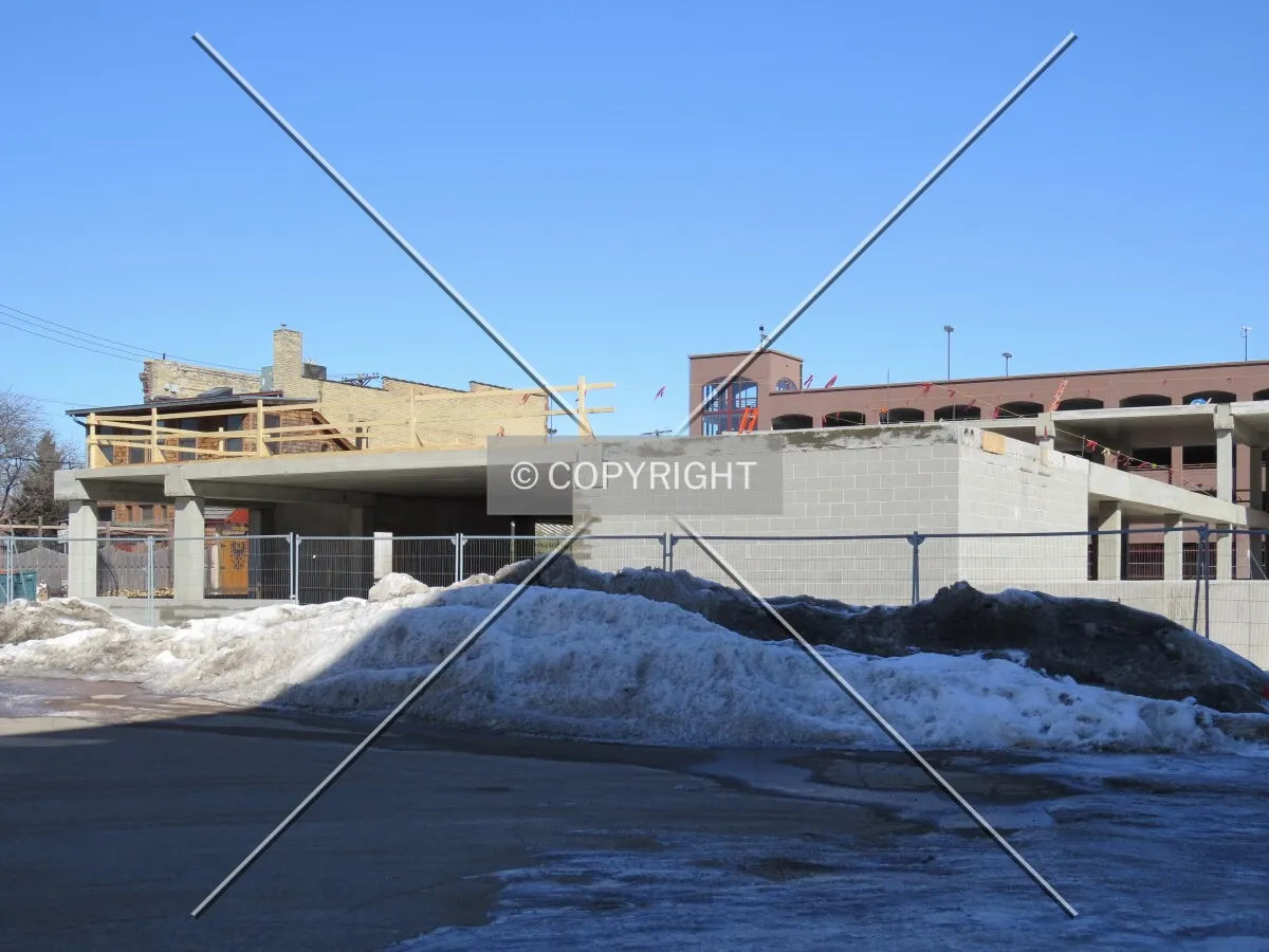 View to the northeast from the adjacent alley