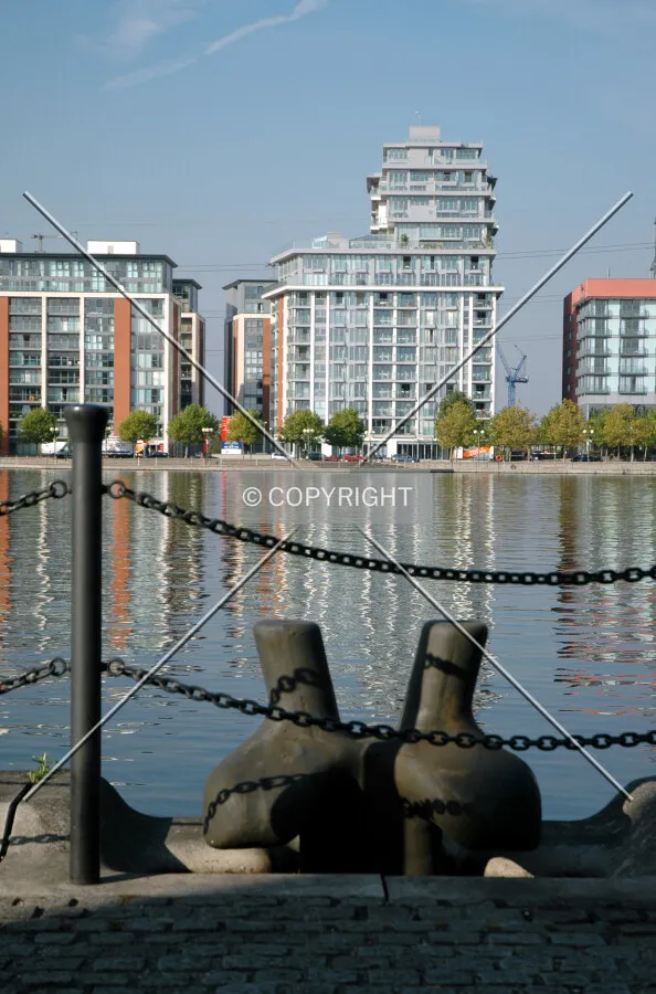 Set against a remnant of the Dock's maritime history