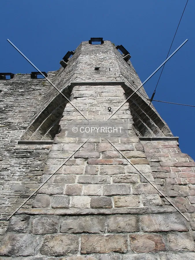 Looking up from the south to the ramparts