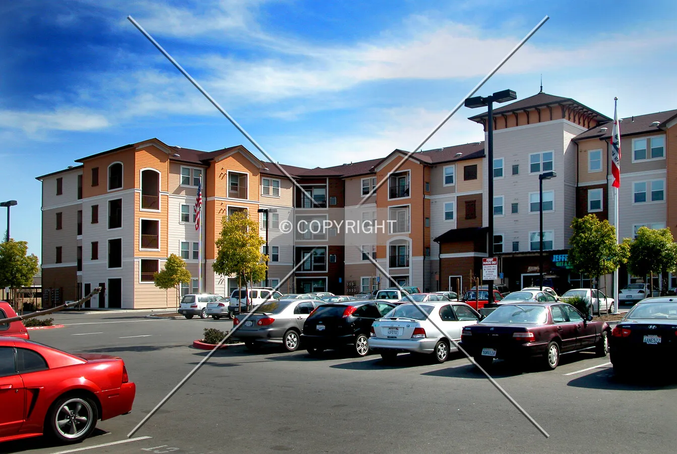 North side parking lot and entrance