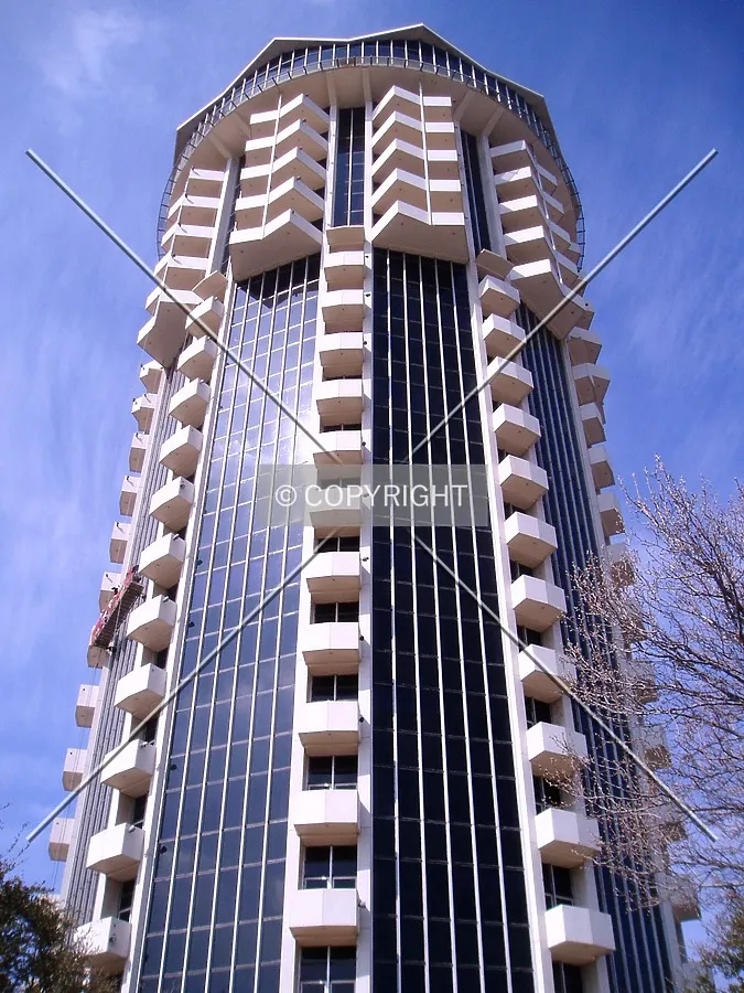 From below and to the southwest