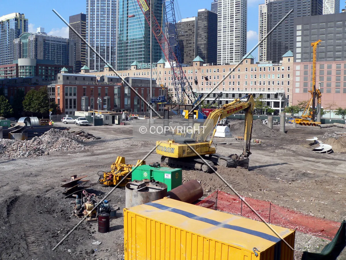 View to the northeast across the site from lower Lake Shore Drive