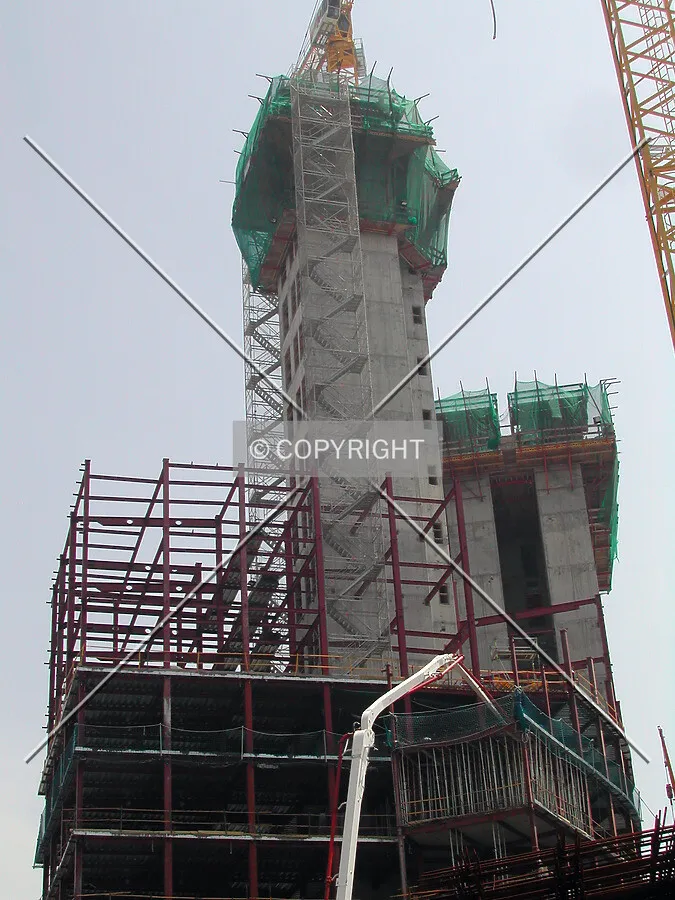 Looking up from west the highest tower