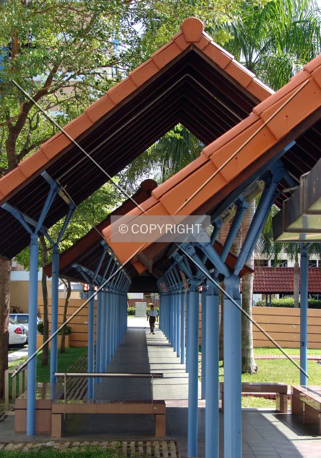 Interconnecting covered walkways