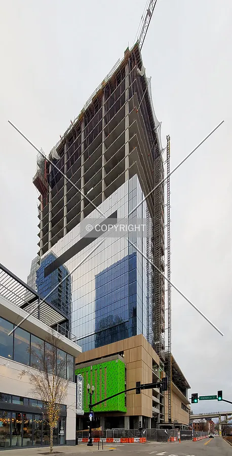 Southeast view during construction; January 2, 2021