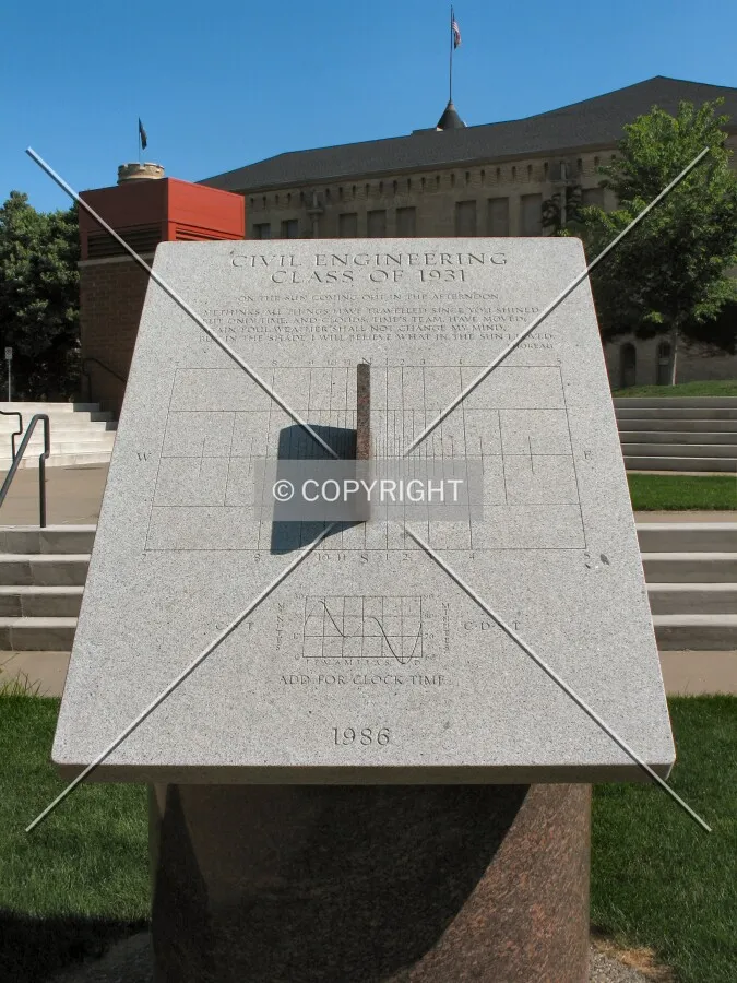 Sundial in the courtyard, a gift of the Civil Engineering class of 1931