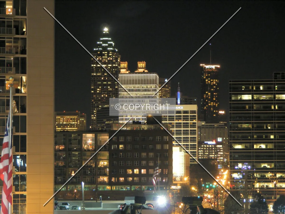 Downtown at night