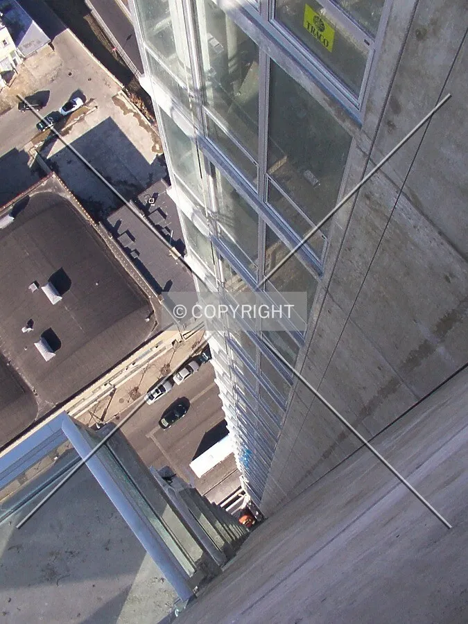 Looking down at Washington Street