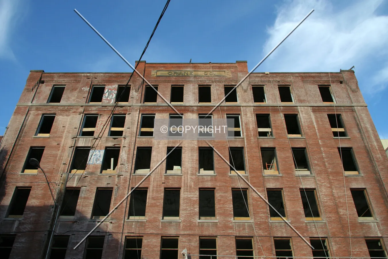 Looking up the western facade