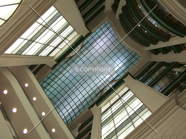 Looking up the central atrium