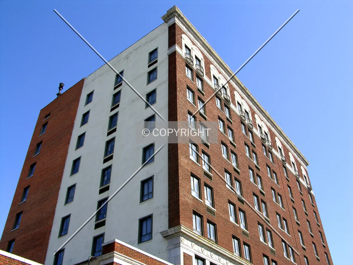 Looking up the southwest corner