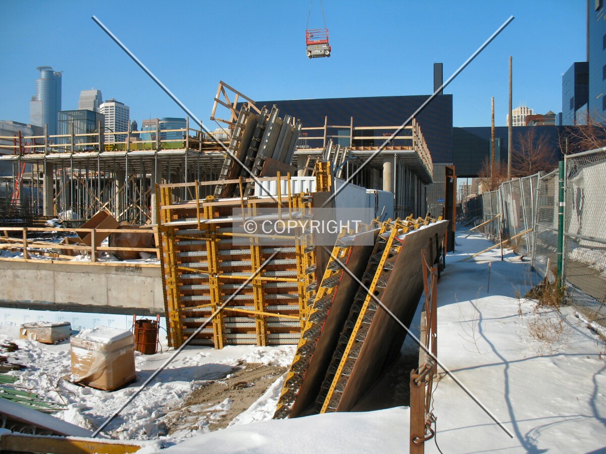 Formwork at the northeast corner