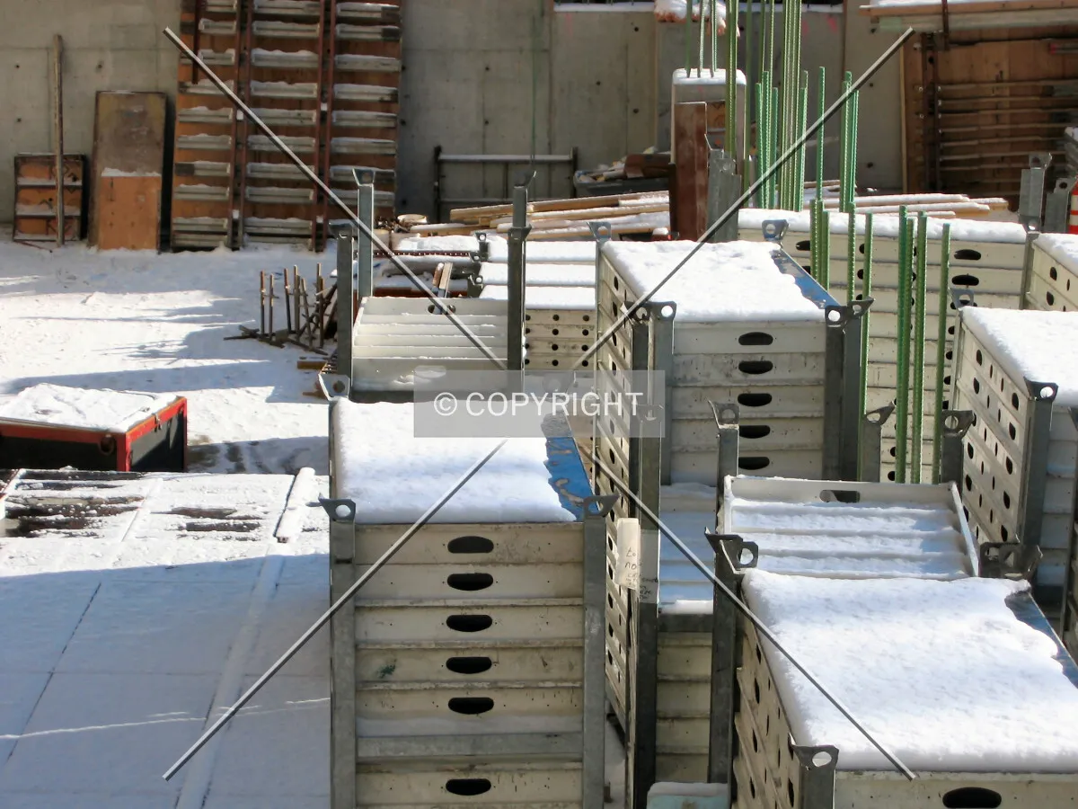 Construction materials awaiting use