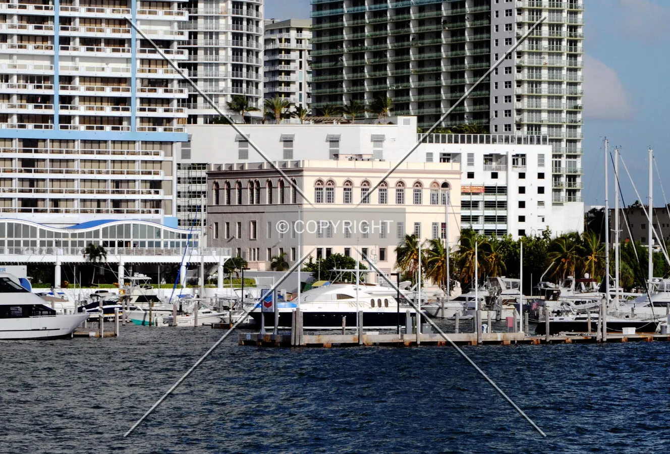 View from the southeast along the Venetian Causeway