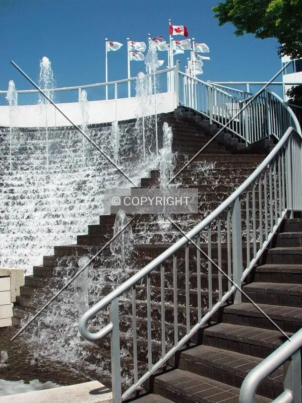 Waterfall between the two towers