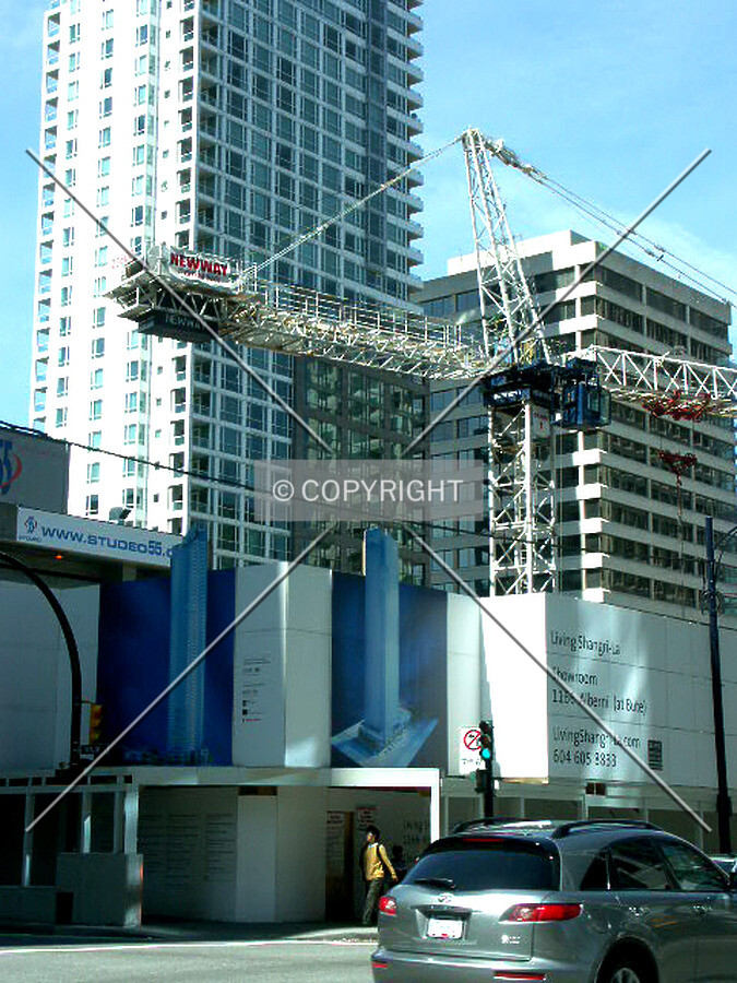 Southeast corner of site and main crane