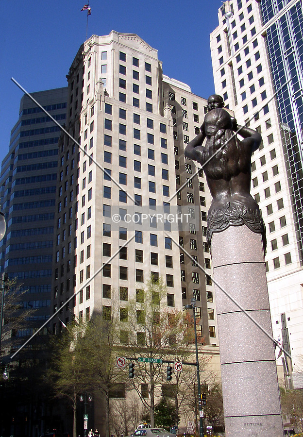 Looking southwest from Trade Street