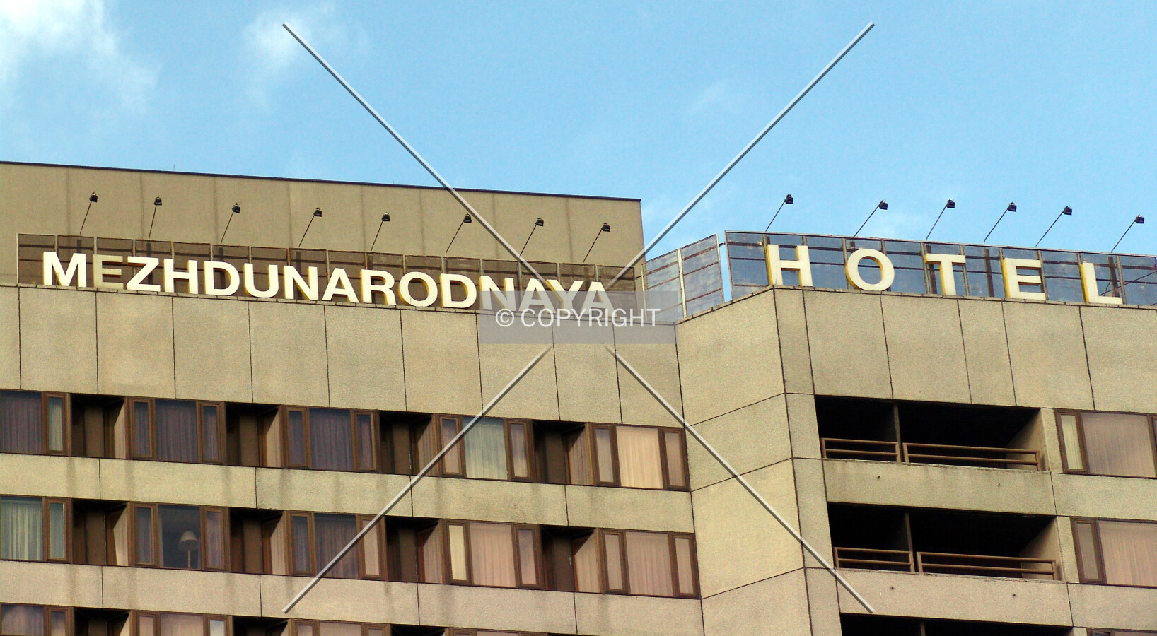 The sign at the top part