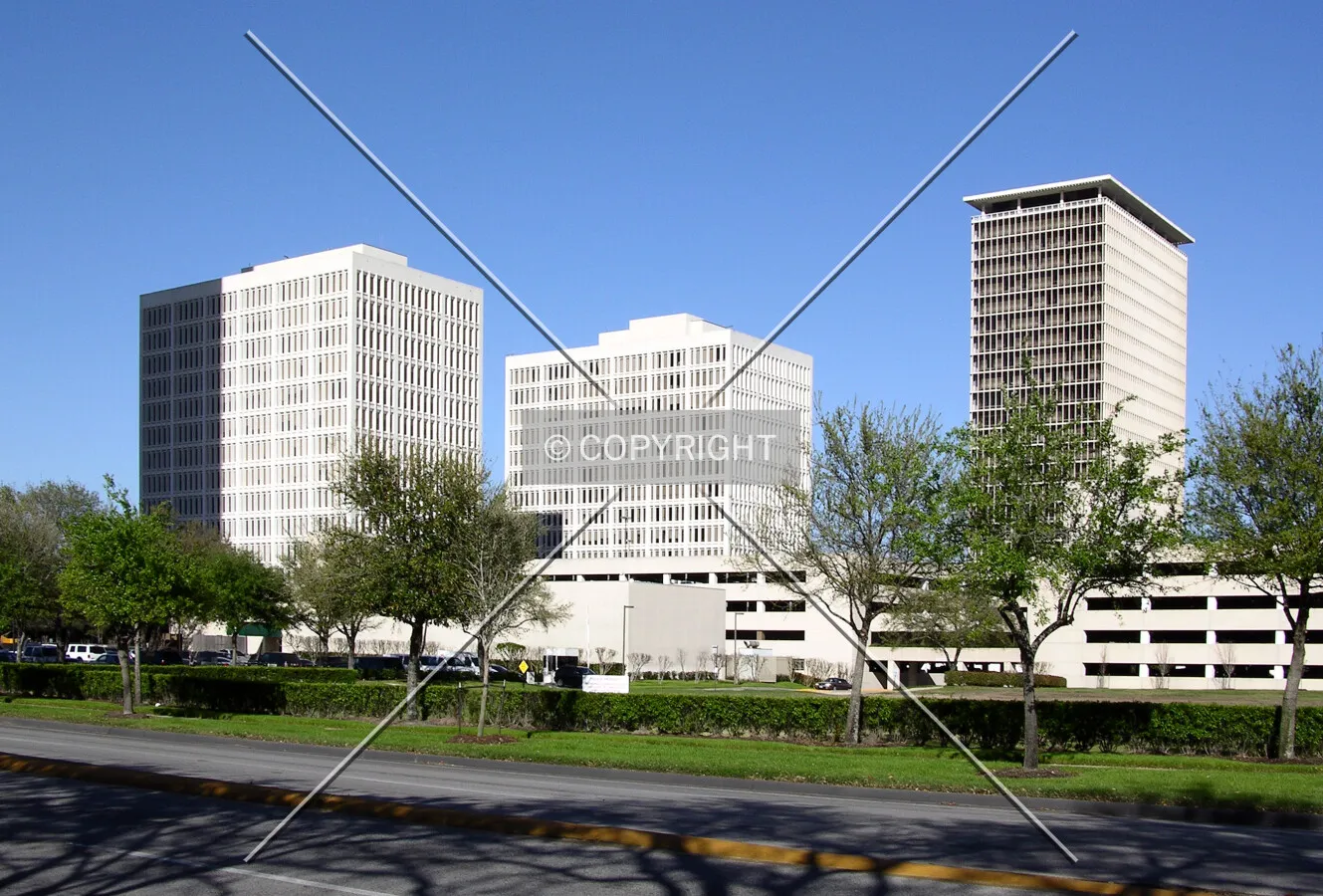 Looking northeast across Waugh Drive