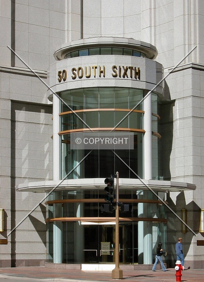 Main entrance from across Nicollet Mall/6th Street South