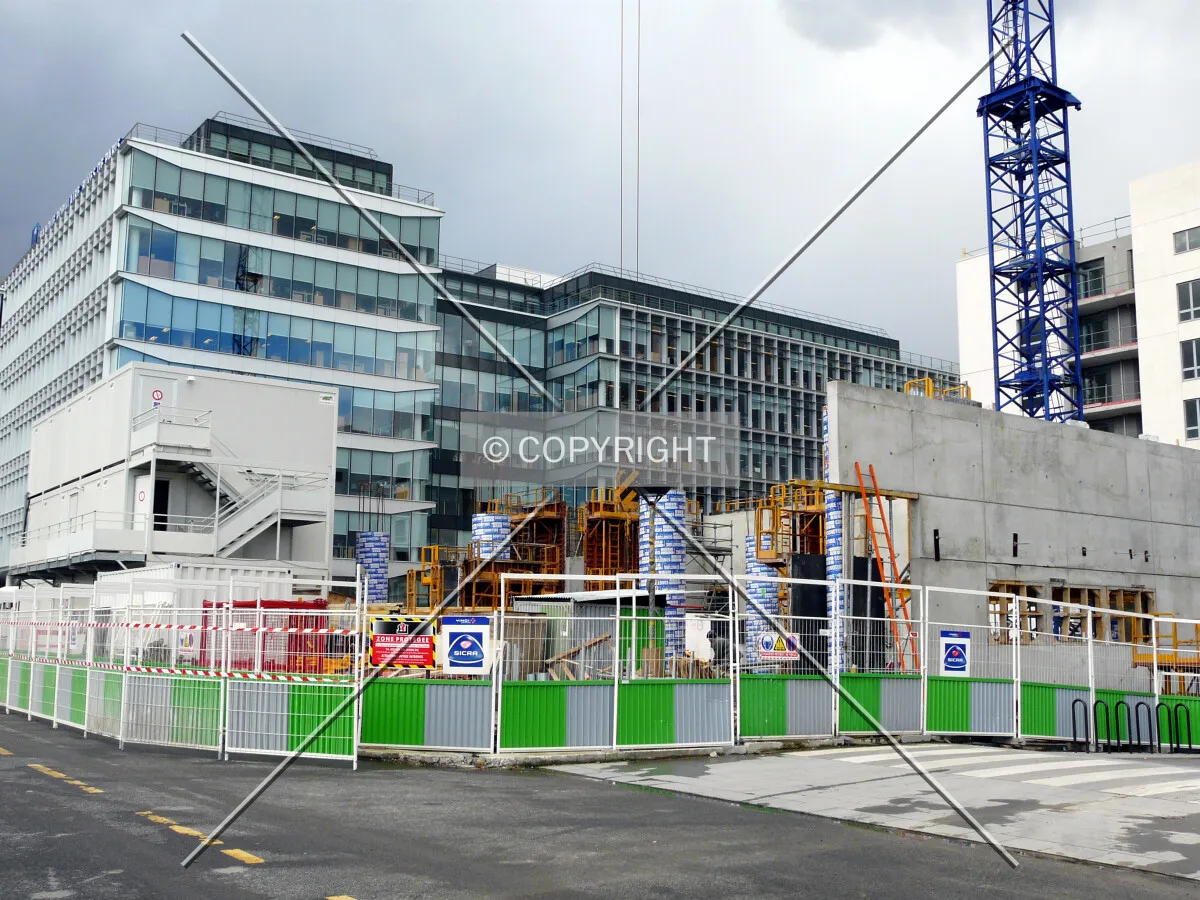 View to the north while the ground floor is being poured