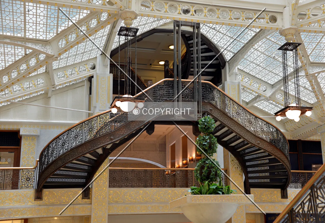 Suspended stair above atrium