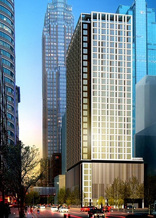 Rendered view to the south along Marquette Avenue