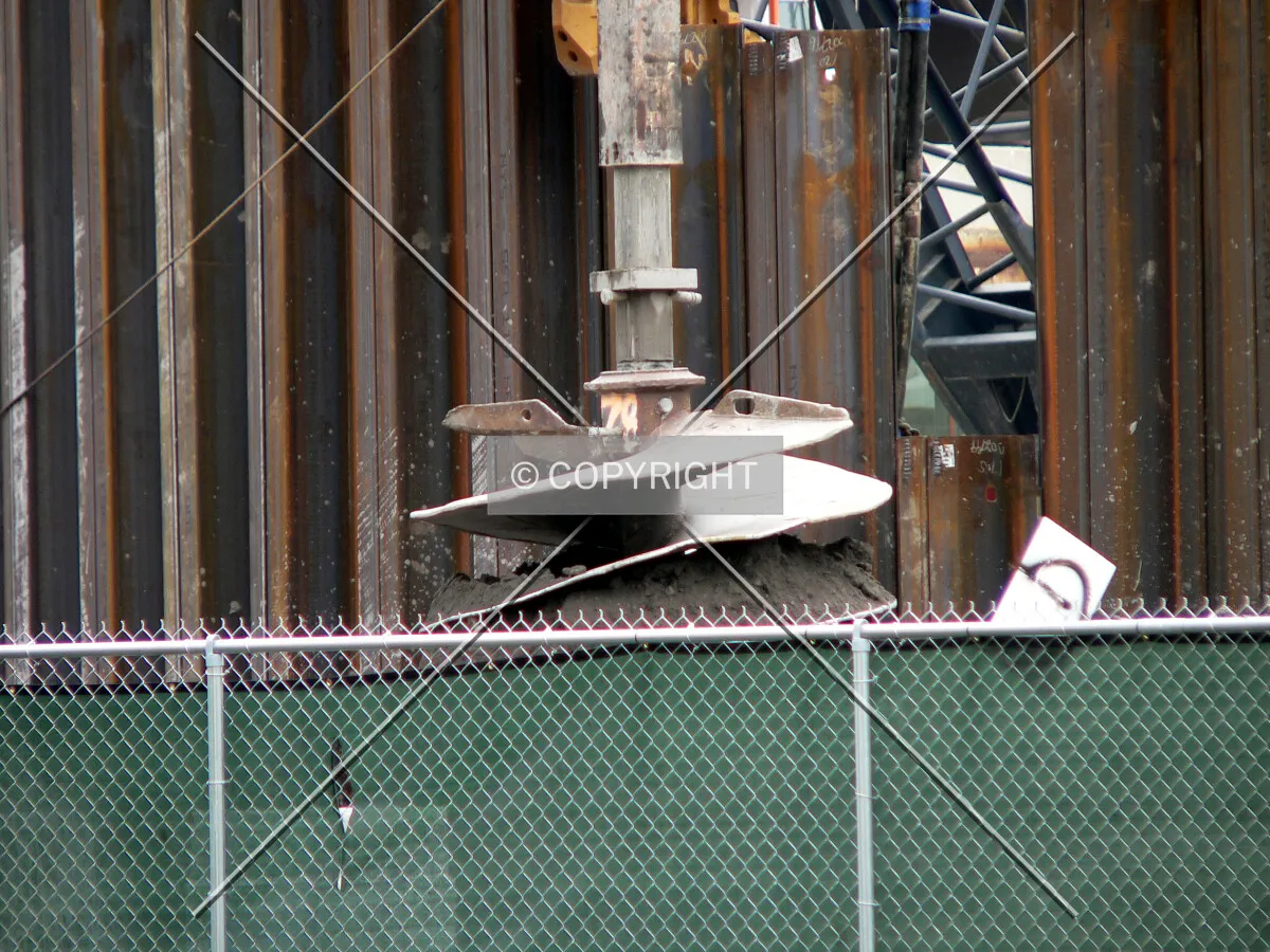 Clay that has just been removed from a caisson hole