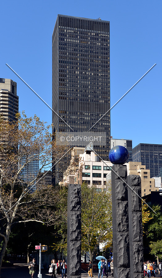 View from the southeast at 1st Avenue and 47th Street