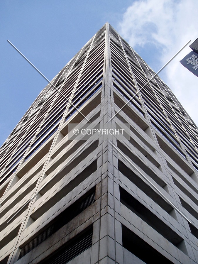 Looking straight up the southwest corner