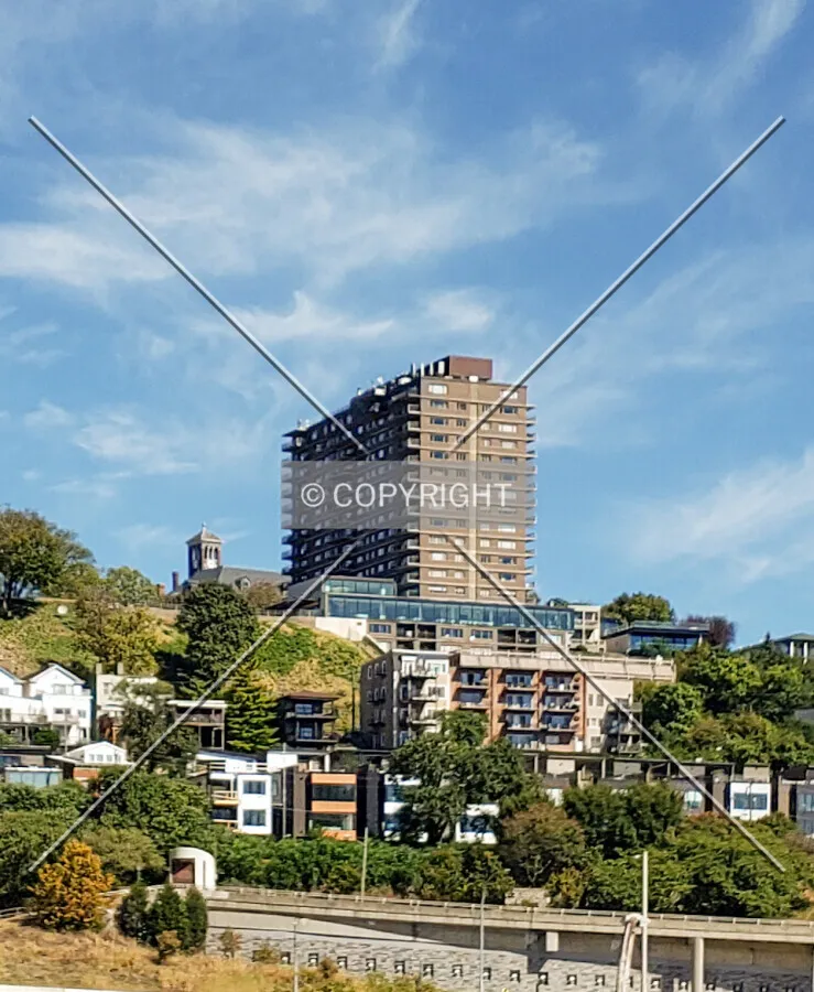 Distant view from the southwest; October 5, 2019
