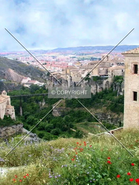 View down to the new town