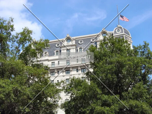 Looking up from inside Pershing Park