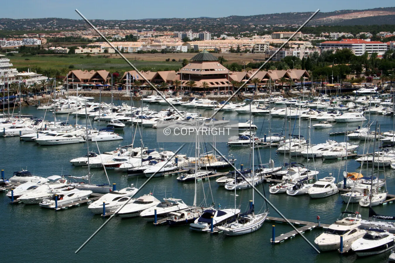 Looking across the marina