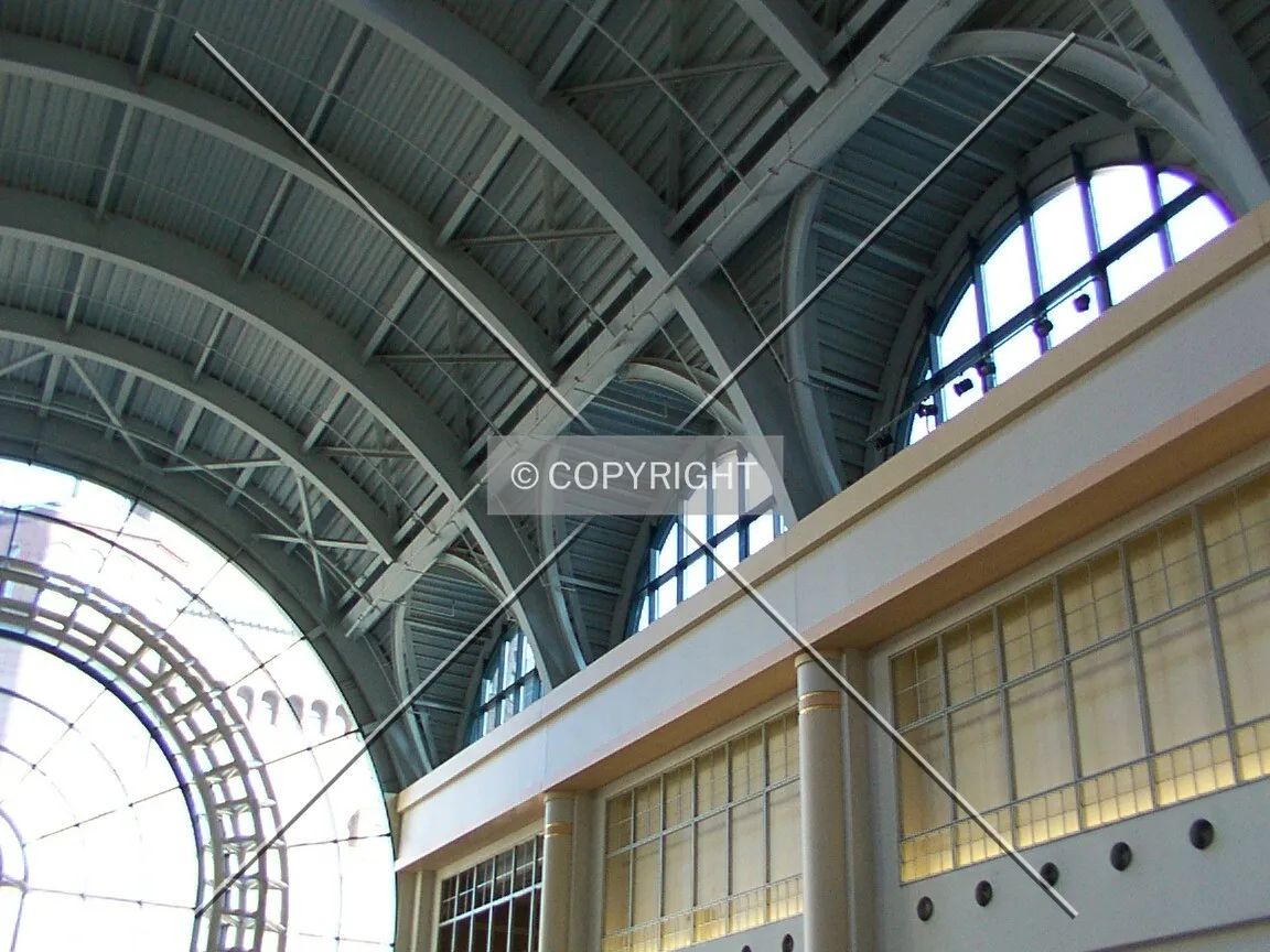 Vaulted ceiling of the food court
