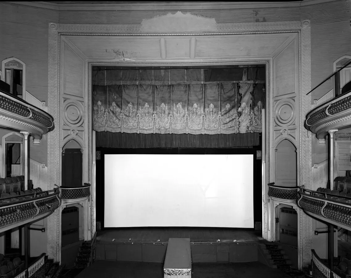Proscenium and stage looking north from the middle balcony