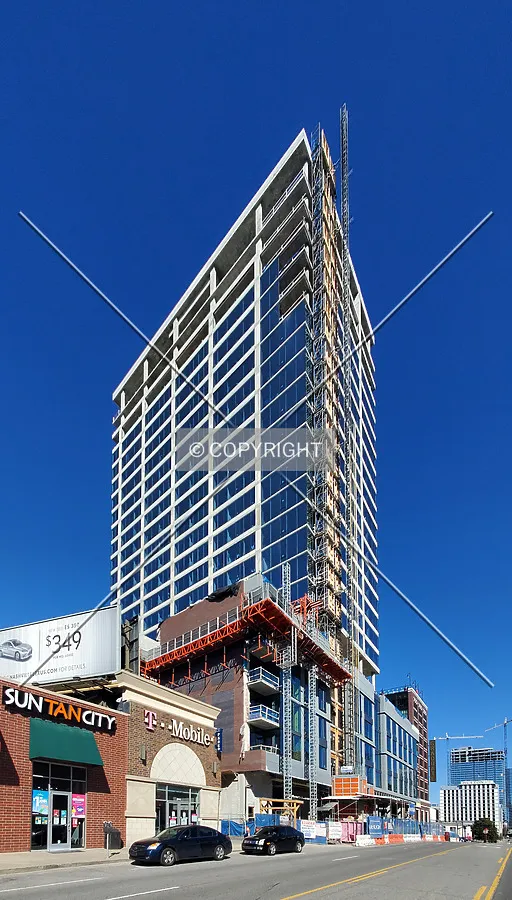 From the southwest during construction; January 23, 2021