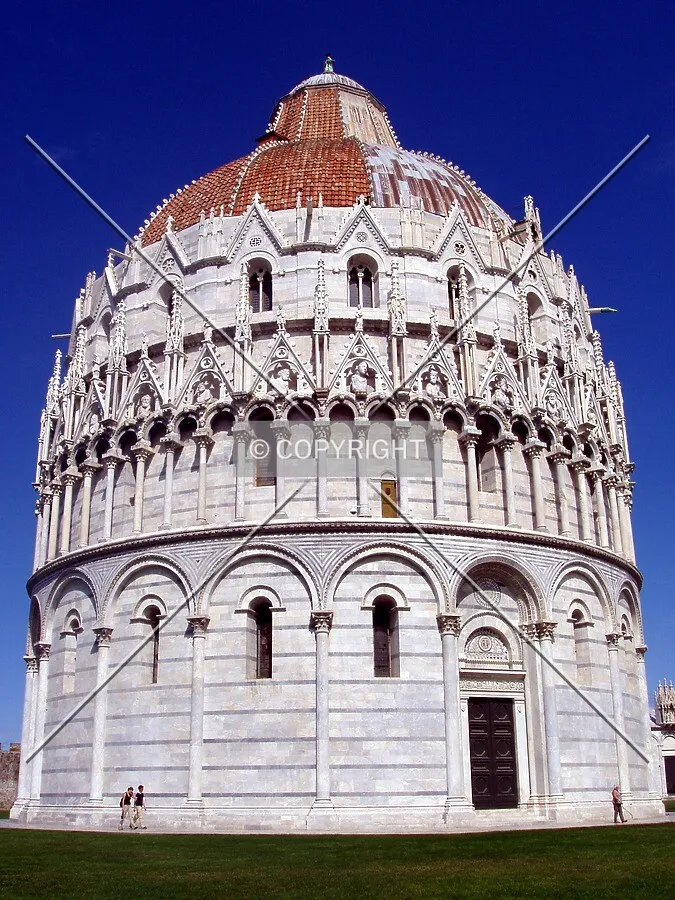 Side view of the ancient baptistry