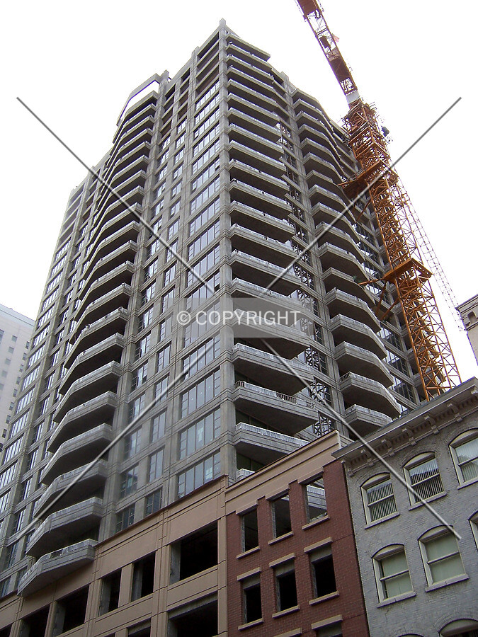 Looking up the northeast corner from Jefferson Street