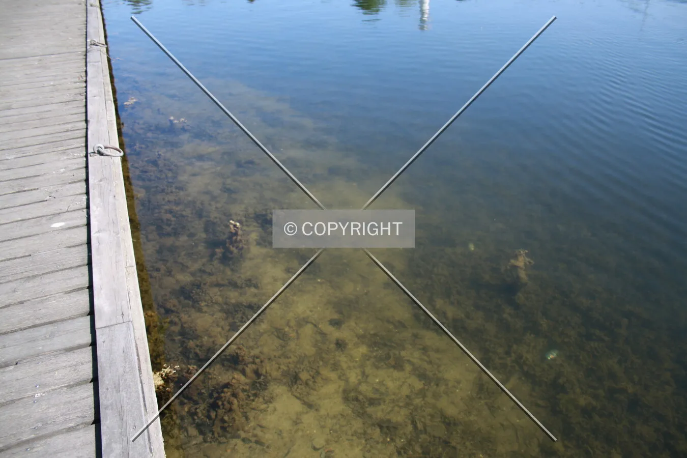 Shallow water in a harbor area
