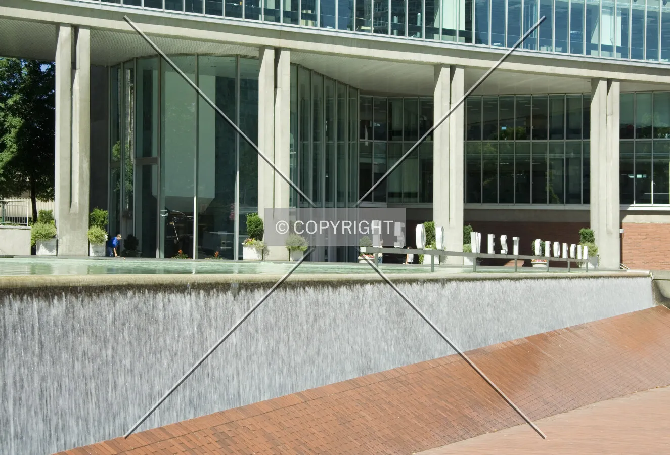 Plaza in front of the building