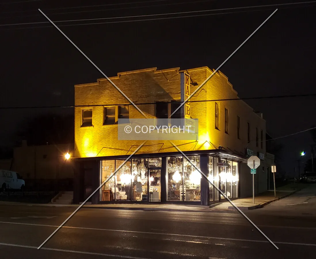 View from the northeast at night; December 29, 2018