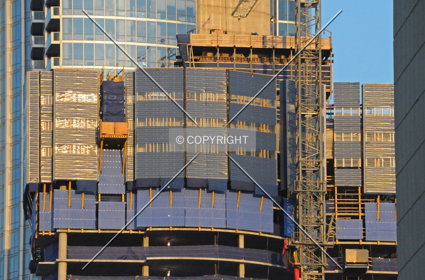 Formwork at the top of the present structure, viewed from the west