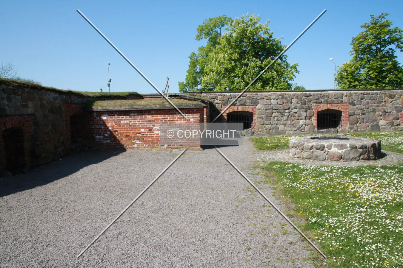 Inside the former castle