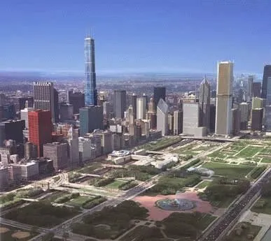Rendered skyline view
