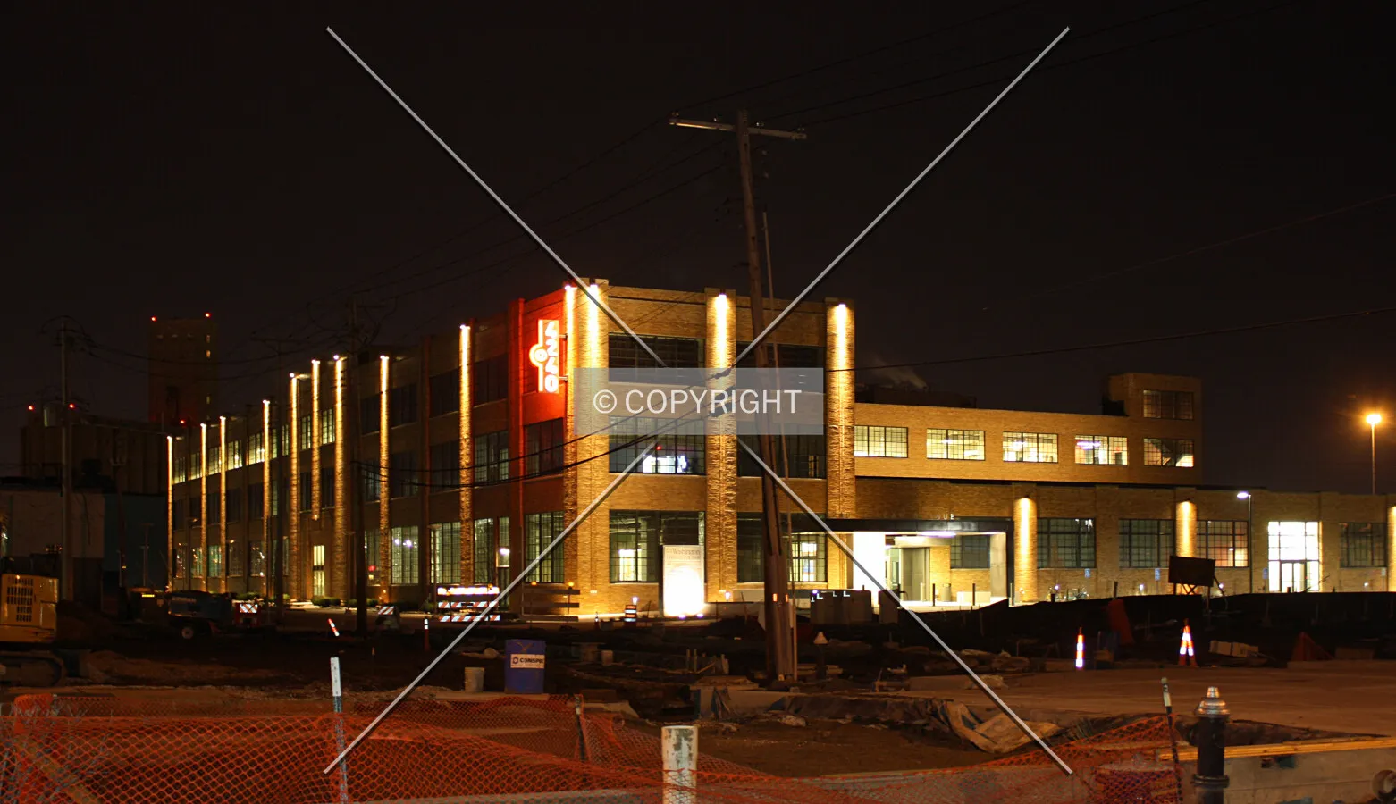 View from the northwest at night; November 28, 2014